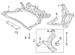Image of Suspension Control Arm (Left, Front, Lower) image for your 2000 Hyundai Elantra   