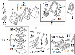 Seat Back Cushion Cover (Left, Front, Rear)