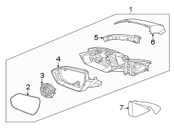 Door Mirror Cover (Right, Upper, Lower)