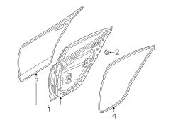 Image of Door Shell (Right, Rear) image for your 2003 Hyundai Elantra   
