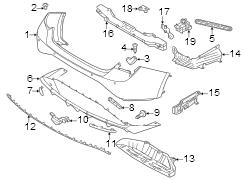 Bumper Cover Bracket (Right, Rear, Upper, Lower)