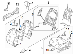 Seat Back Cushion Cover (Right, Front, Rear)