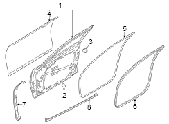 Image of Seal. Door. (Right, Front, Lower). Door Shell Seal. Rubber. image for your 2024 Genesis Electrified G80   