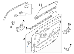 Image of Door Interior Trim Panel (Right, Rear) image for your 2024 Genesis Electrified G80   