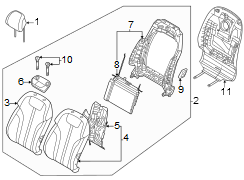 Image of Seat Back Cushion Cover (Right, Front, Rear) image for your Genesis