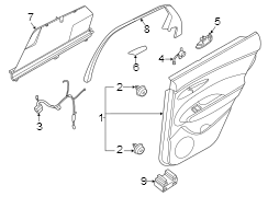 Image of Door Window Molding (Left, Rear, Upper) image for your 2024 Genesis GV70   