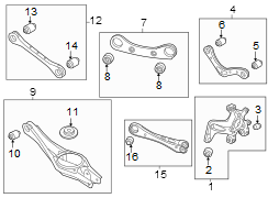 Diagram Rear suspension. Suspension components. for your Hyundai