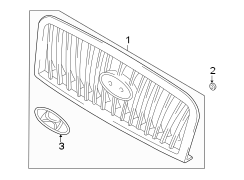 Diagram HOOD & GRILLE. GRILLE & COMPONENTS. for your 2013 Hyundai Sonata