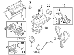 Diagram ENGINE / TRANSAXLE. ENGINE PARTS. for your 2001 Hyundai Tiburon