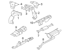 Diagram EXHAUST SYSTEM. EXHAUST COMPONENTS. for your Hyundai