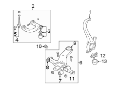 Diagram FRONT SUSPENSION. SUSPENSION COMPONENTS. for your Hyundai