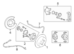 Diagram REAR SUSPENSION. BRAKE COMPONENTS. for your Hyundai