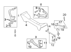 Diagram REAR SUSPENSION. SUSPENSION COMPONENTS. for your Hyundai