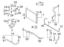 Diagram RADIATOR & COMPONENTS. for your 2011 Hyundai Sonata