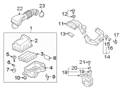 Diagram ENGINE / TRANSAXLE. AIR INTAKE. for your 2014 Hyundai Tucson Limited