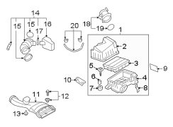 Diagram ENGINE / TRANSAXLE. AIR INTAKE. for your 2014 Hyundai Elantra GT