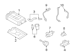 Diagram EMISSION SYSTEM. EMISSION COMPONENTS. for your Hyundai