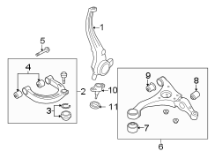 Diagram FRONT SUSPENSION. SUSPENSION COMPONENTS. for your 2014 Hyundai Azera