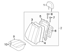 Diagram SEATS & TRACKS. DRIVER SEAT COMPONENTS. for your Hyundai