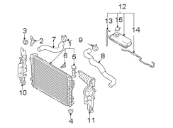 Diagram RADIATOR & COMPONENTS. for your Hyundai