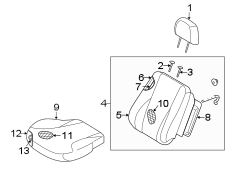 Diagram SEATS & TRACKS. FRONT SEAT COMPONENTS. for your Hyundai