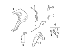 Diagram QUARTER PANEL & COMPONENTS. for your 2007 Hyundai Tucson