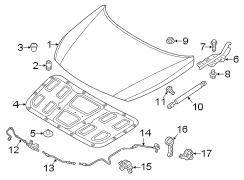 Diagram HOOD & COMPONENTS. for your Hyundai Sonata