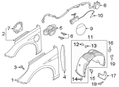 Diagram FENDER & COMPONENTS. for your Hyundai