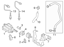 Diagram Emission system. Emission components. for your 2018 Hyundai