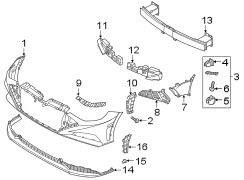 Diagram Front bumper & grille. Quarter panel. Bumper & components. for your Hyundai Sonata