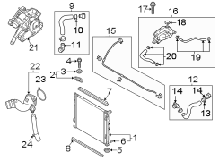 Diagram Radiator & components. for your Hyundai