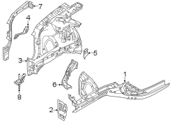 Diagram Fender. Structural components & rails. for your 2023 Hyundai Sonata Limited Sedan 1.6L Gamma II