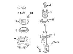 Diagram Front suspension. Struts & components. for your 2003 Hyundai