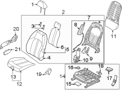 Pad Assembly - Seat Back. (Right, Front). Included with: Seat Back.