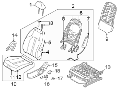 Diagram Seats & tracks. Driver seat components. for your Hyundai