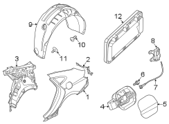 Diagram Quarter panel & components. for your 2012 Hyundai Sonata