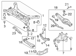 Diagram Rear suspension. Suspension components. for your Hyundai