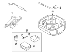 Diagram Rear body & floor. Jack & components. for your 2021 Hyundai Ioniq