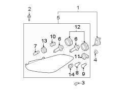 Diagram FRONT LAMPS. HEADLAMP COMPONENTS. for your Hyundai