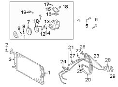 Diagram AIR CONDITIONER & HEATER. COMPRESSOR & LINES. CONDENSER. for your 2015 Hyundai Tucson