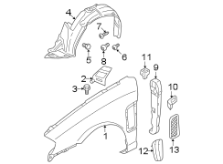 Diagram EXTERIOR TRIM. FENDER & COMPONENTS. for your 2013 Hyundai Sonata