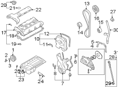 Diagram Engine / transaxle. Engine parts. for your 2003 Hyundai