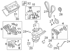 Diagram ENGINE / TRANSAXLE. ENGINE PARTS. for your 2004 Hyundai Accent