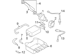 Diagram EMISSION SYSTEM. EMISSION COMPONENTS. for your Hyundai