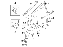 Diagram QUARTER PANEL & COMPONENTS. for your 2020 Hyundai Sonata