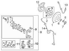 Diagram REAR SUSPENSION. BRAKE COMPONENTS. for your Hyundai