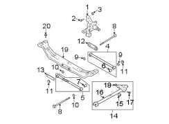 Diagram REAR SUSPENSION. SUSPENSION COMPONENTS. for your Hyundai