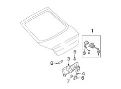 Diagram LIFT GATE. LOCK & HARDWARE. for your 2008 Hyundai Elantra