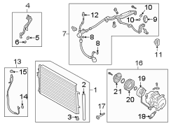 Diagram AIR CONDITIONER & HEATER. COMPRESSOR & LINES. CONDENSER. for your Hyundai
