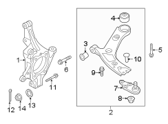 Diagram FRONT SUSPENSION. SUSPENSION COMPONENTS. for your Hyundai